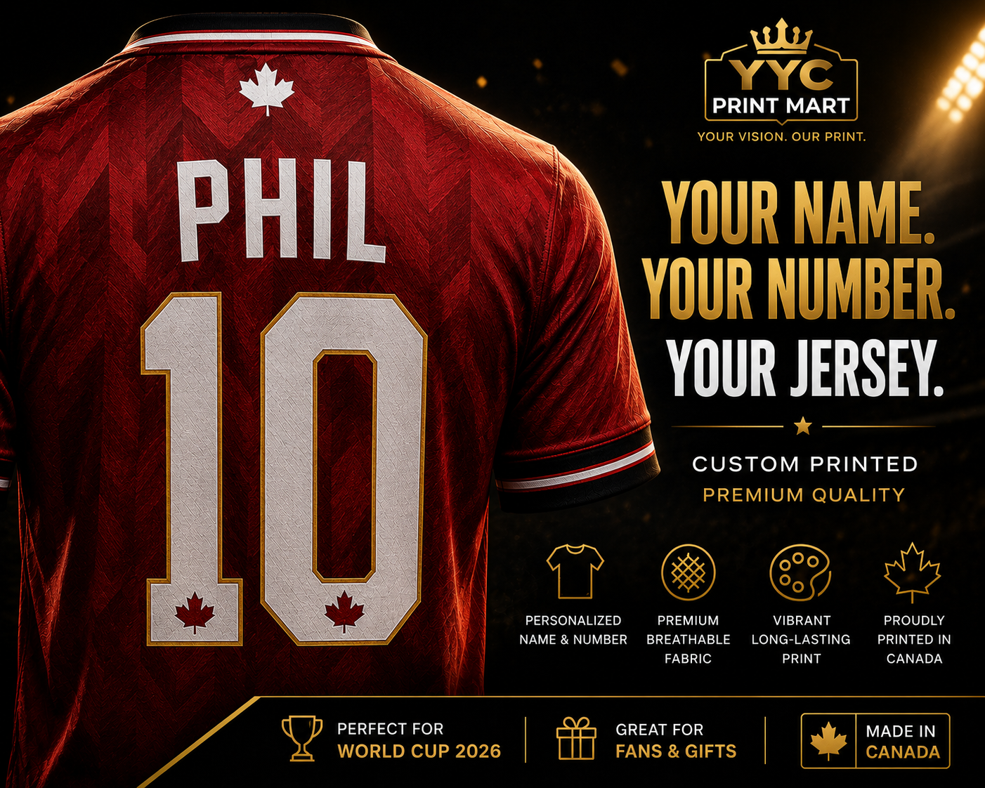 Custom Soccer Jersey – Name & Number Printed