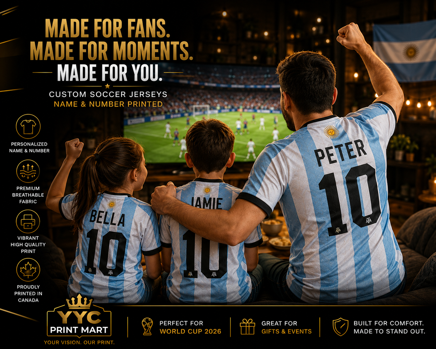 Custom Soccer Jersey – Name & Number Printed